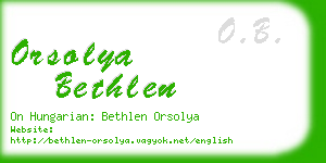 orsolya bethlen business card